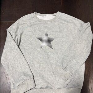 Shein Gray Star Pattern Sweatshirt